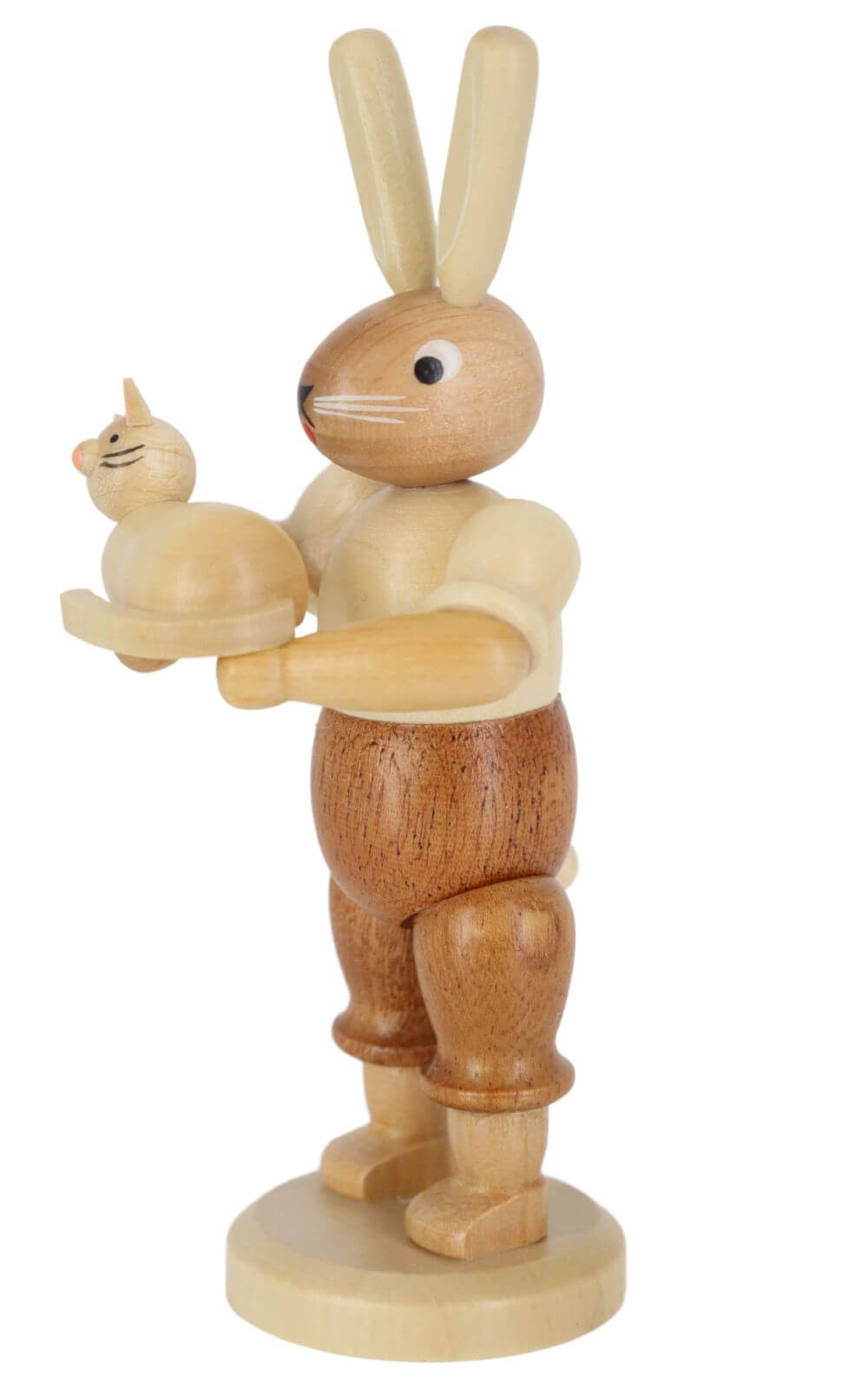 Easter bunny with cat, 11 cm, natural by Müller Kleinkunst_2
