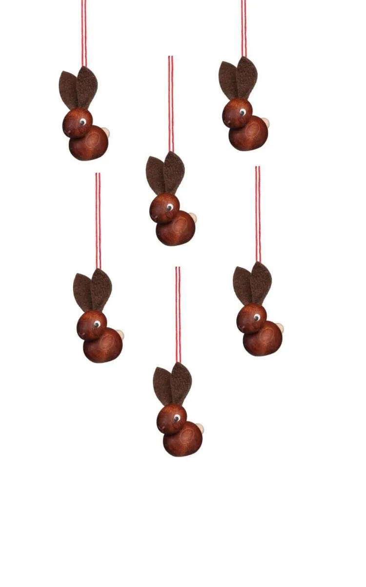 Hanging leather ear bunnies, 6 pieces by Christian Ulbricht
