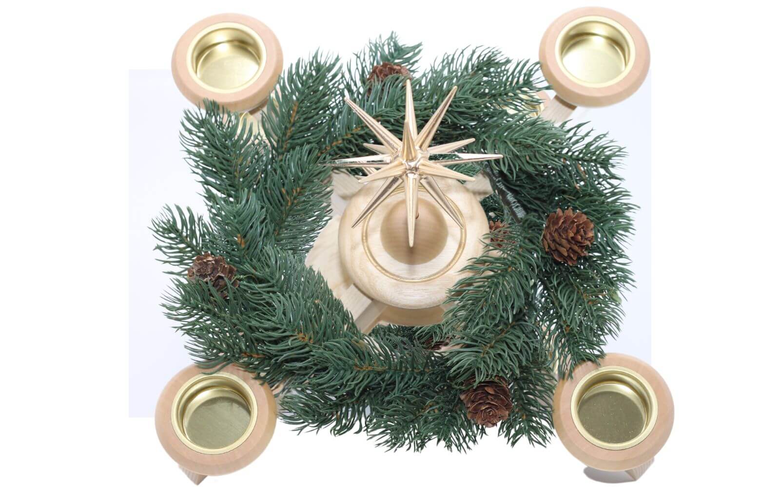 Advent candlestick with poinsettia and fir wreath, nature by Albin Preißler_pic2