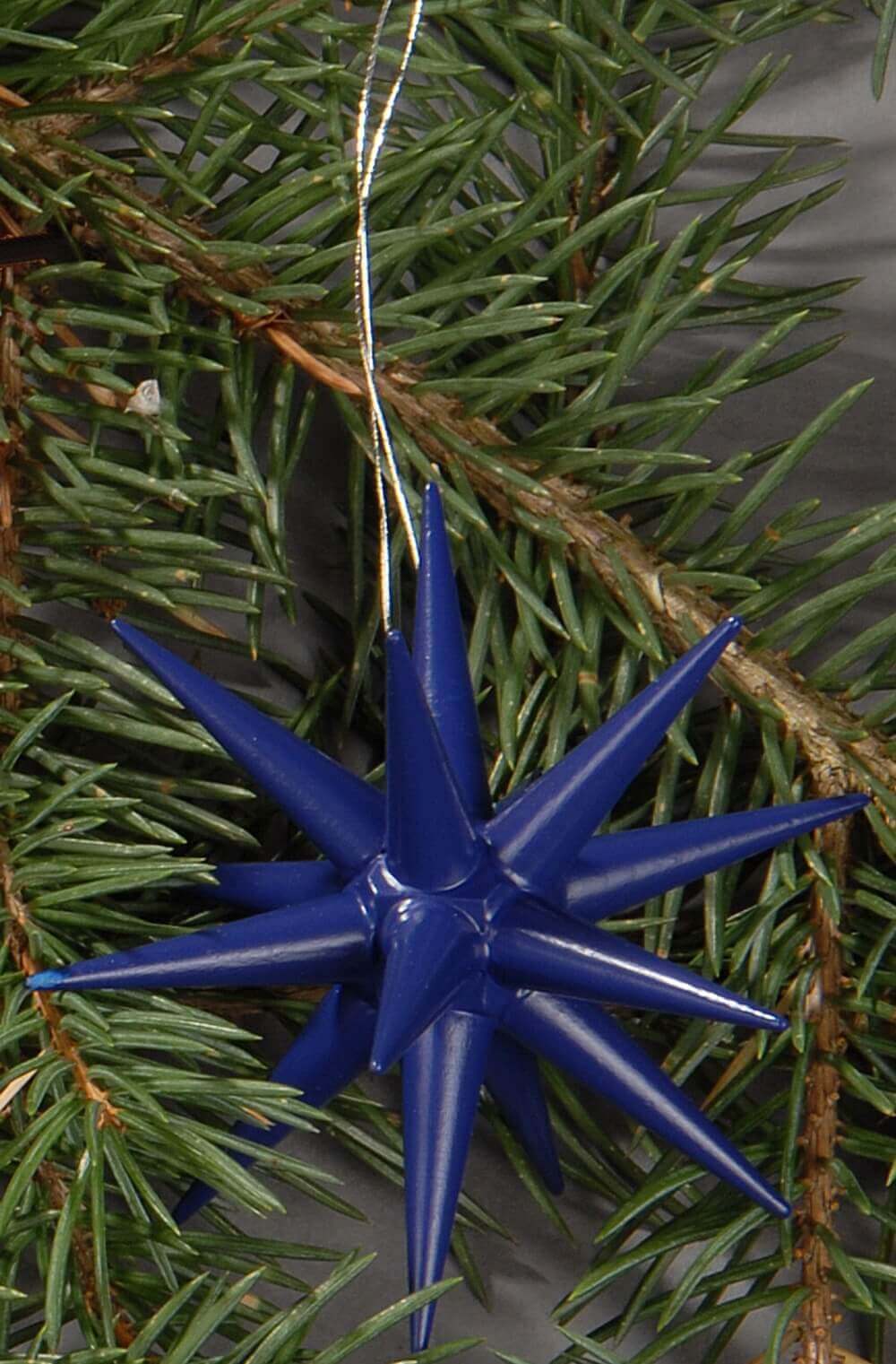 Christmas tree decorations made of wood, Christmas stars dark blue, 4-piece by Albin Preißler_pic2