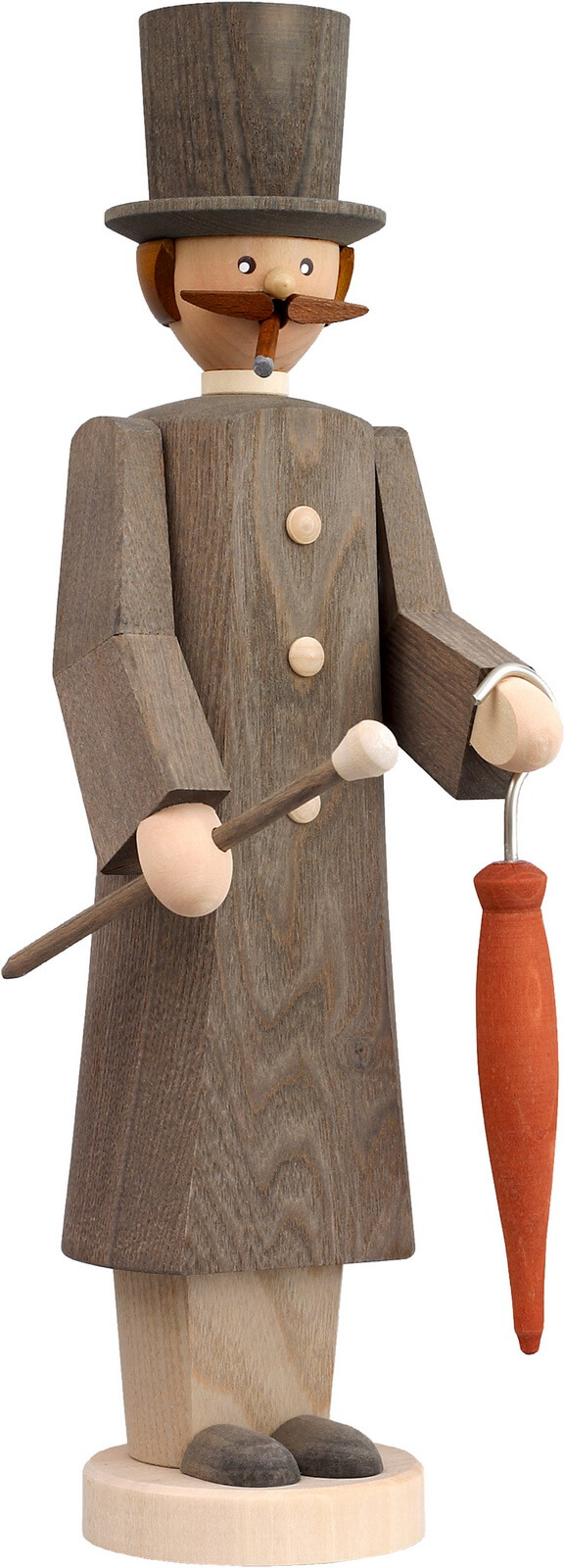 Smoking man gentleman, 32 cm, colored by Seiffener Volkskunst eG