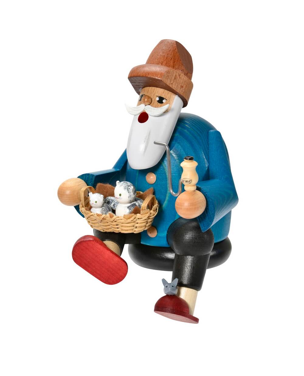 Smoking man edge stool cat friend, 18 cm by KWO