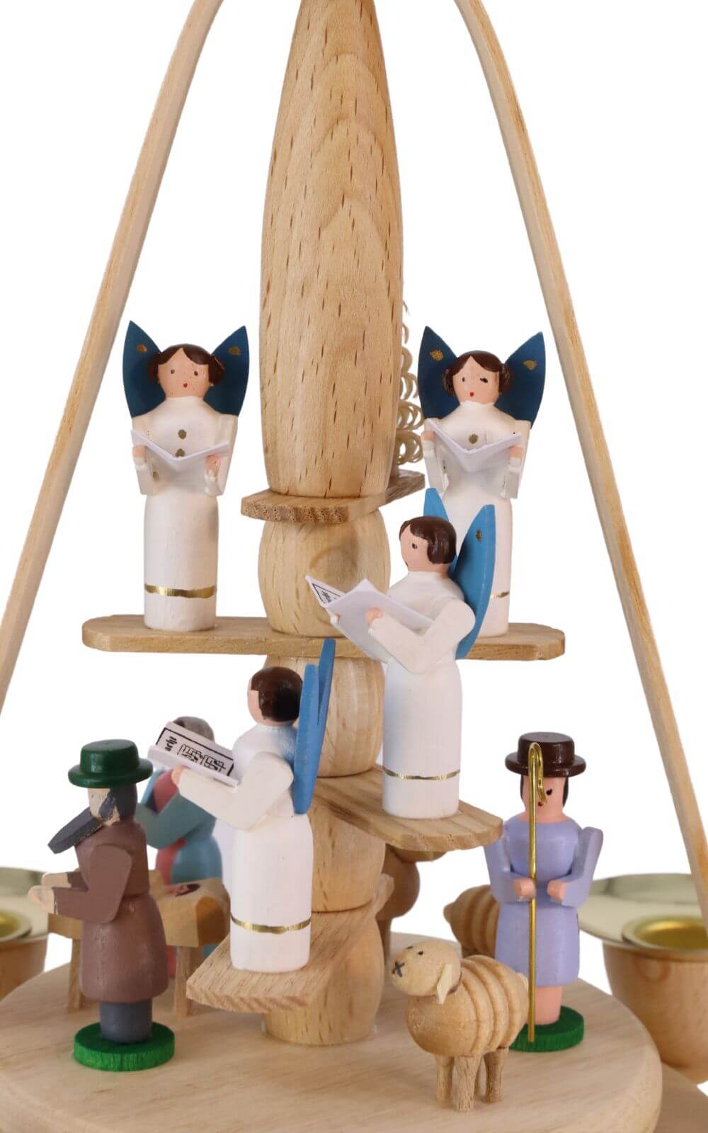 Christmas pyramid angel staircase with Christ's birth, 28 cm by Richard Glässer_3