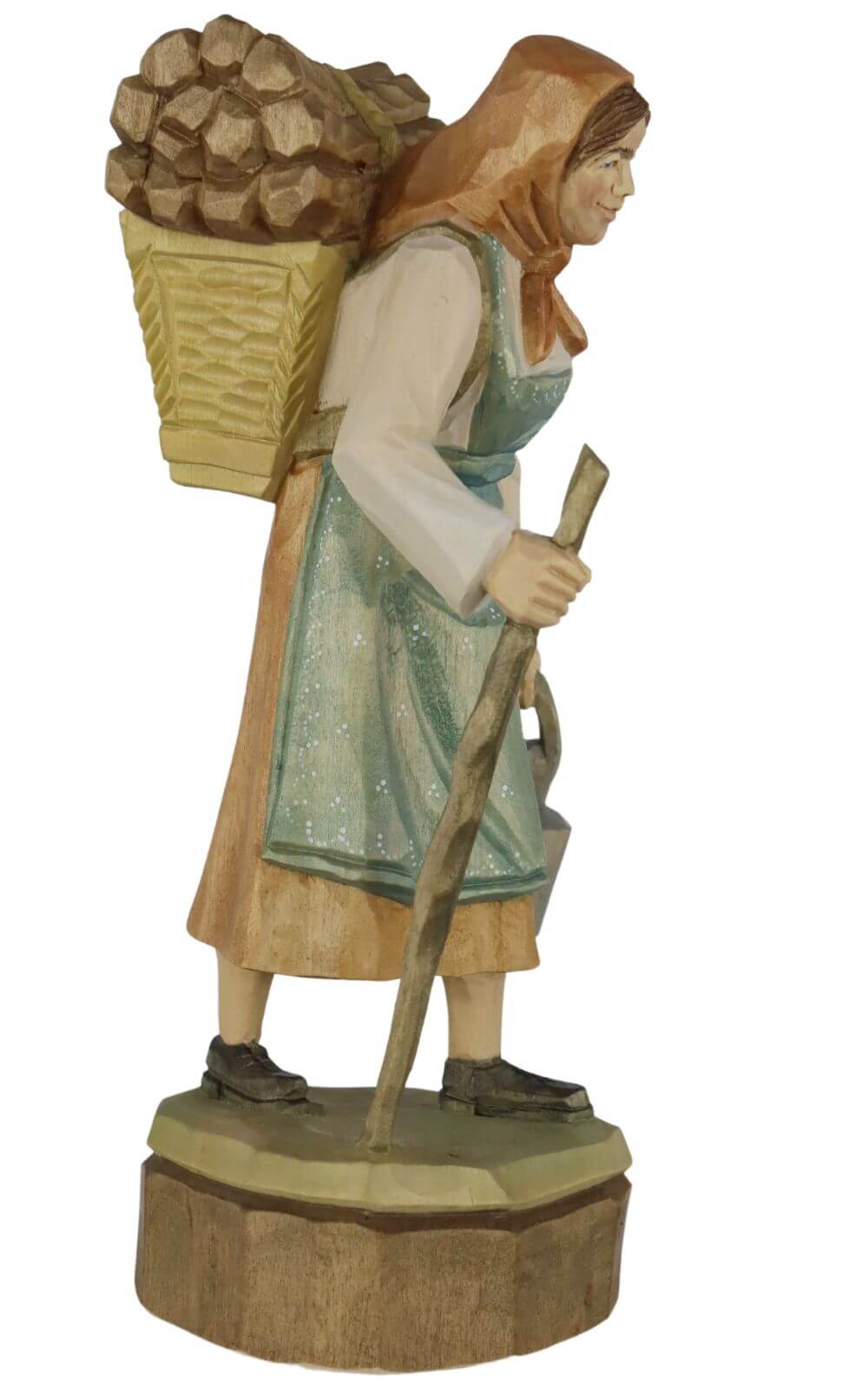 Forest woman, carved, colored, 32 cm by Schnitzkunst aus dem Erzgebirge_1