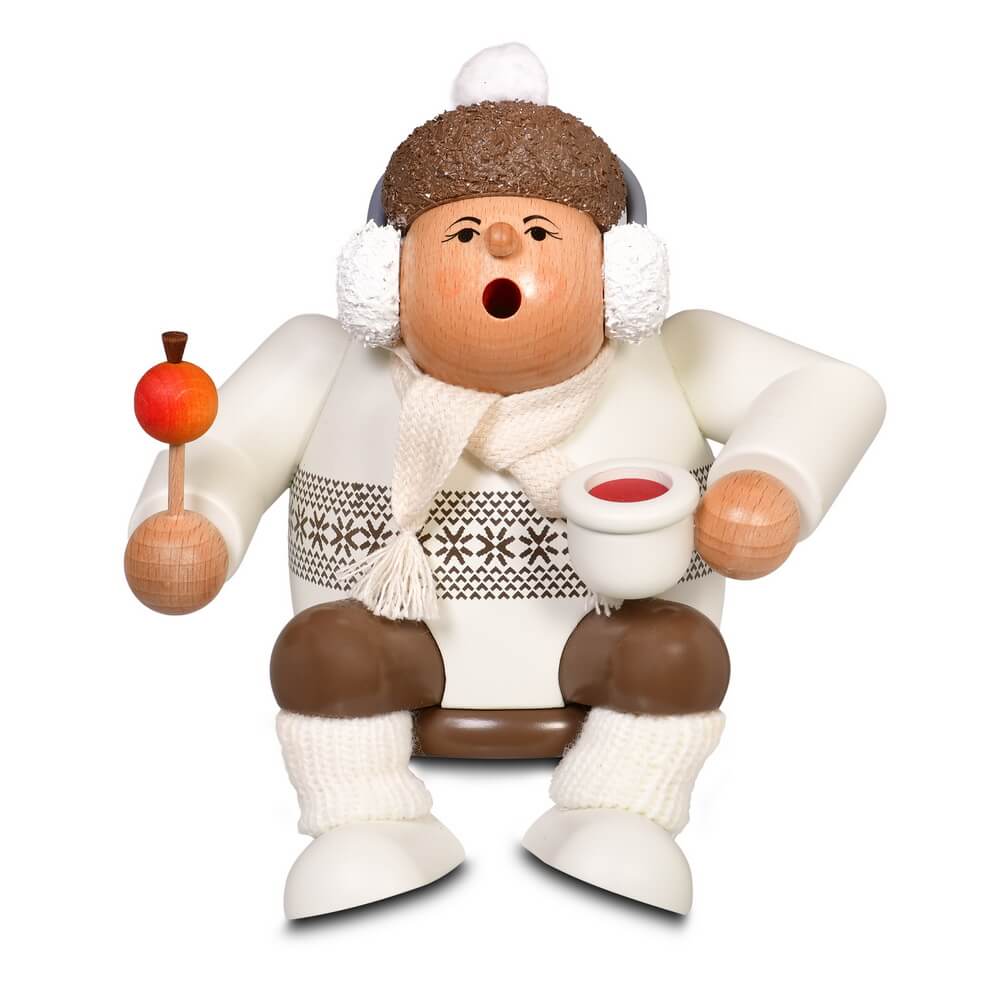Smoker Figurine Sitting Edge Christmas Market Visitor, 5.9 inches, 15 cm by KWO, Made in Germany_1