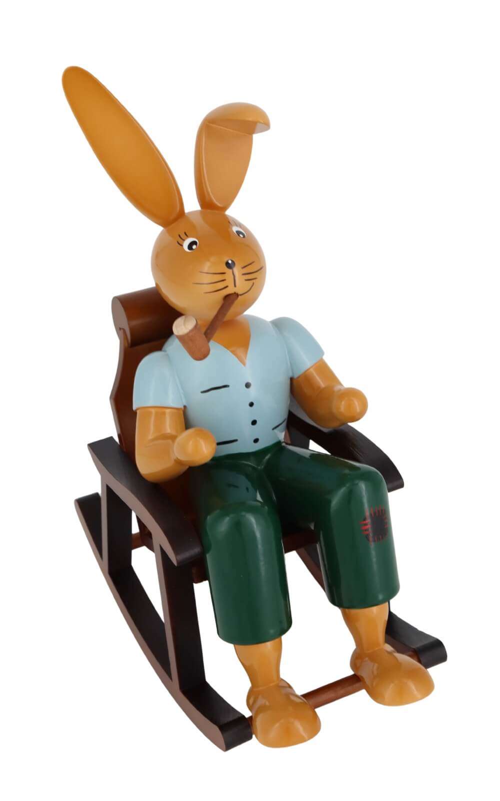 Easter bunny in rocking chair, 22 cm by Holzkunst Gahlenz