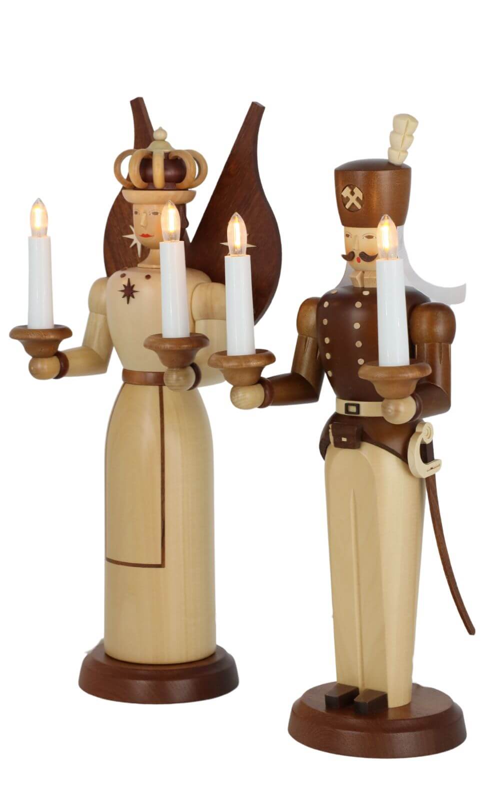 Angel and miner, natural, electrically illuminated, 40 cm by Müller Kleinkunst_3