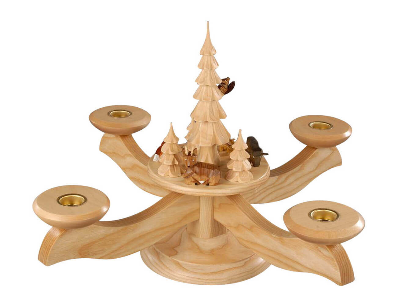 Advent candlestick with colored hoop animals, nature by Albin Preißler