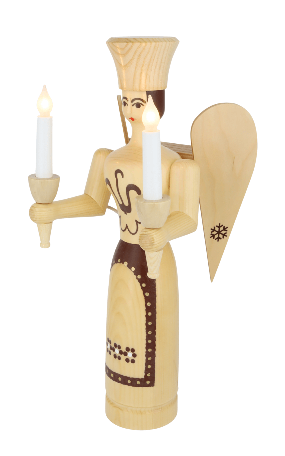 Christmas angel, 50 cm, natural, electrically illuminated by SEIFFEN.COM