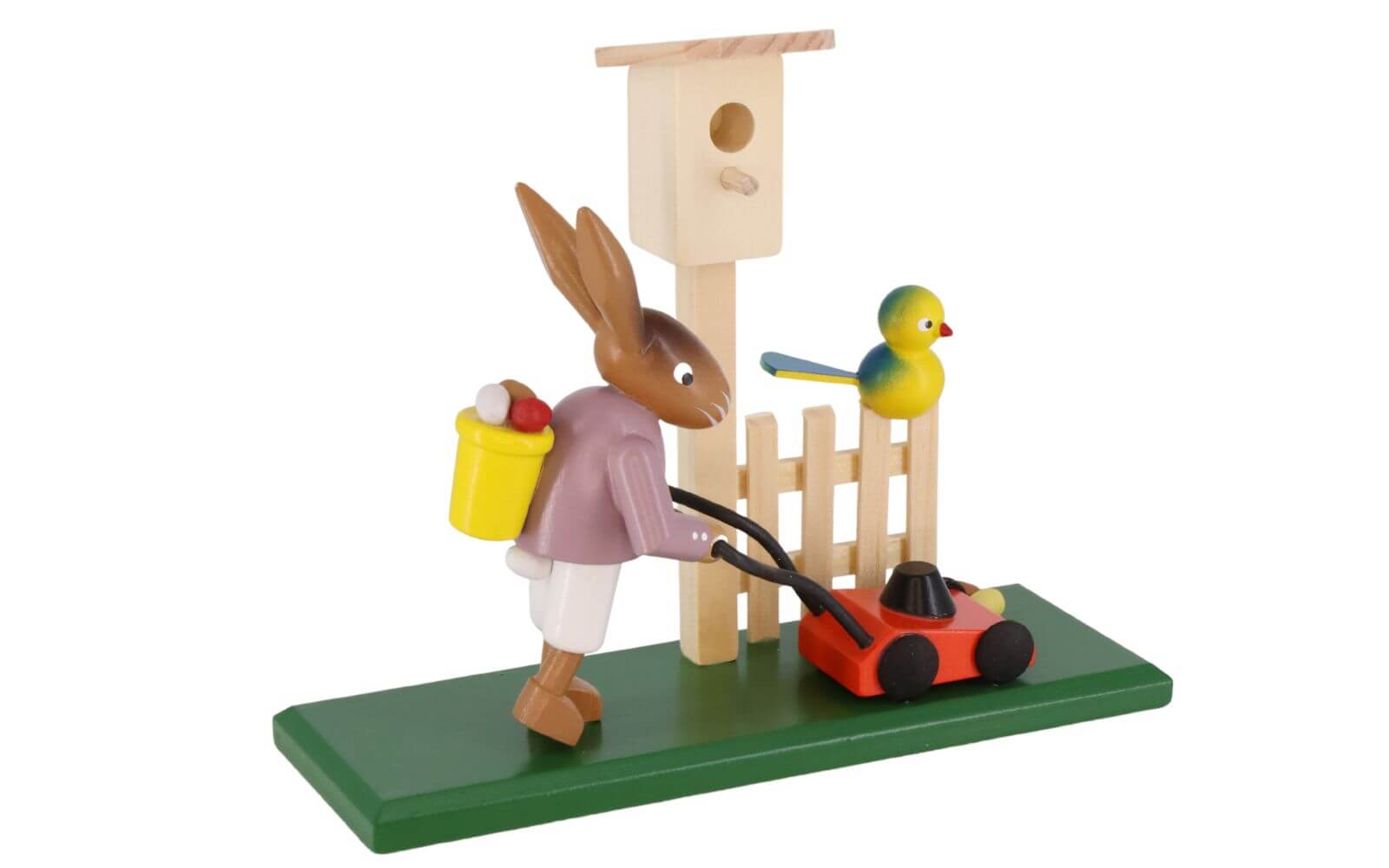Easter bunny with lawnmower, 12 cm, colored by SEIFFEN.COM_2