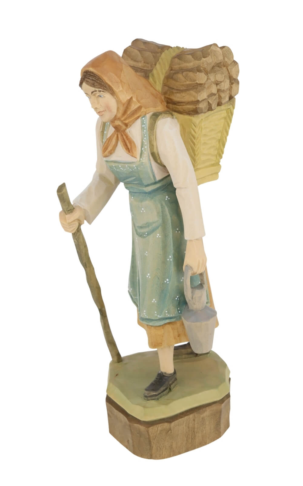 Forest Woman, carved, 25 cm / 9,8 inches, coloured, by Schnitzkunst from the Ore Mountains3
