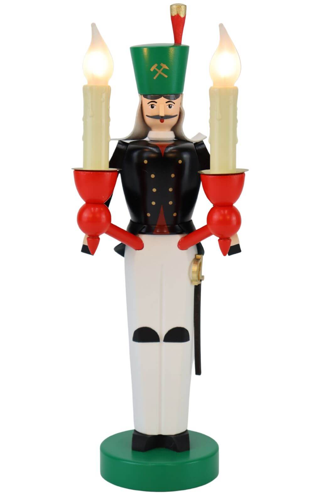 Miner electrically illuminated, 26 cm, colored by Richard Glässer