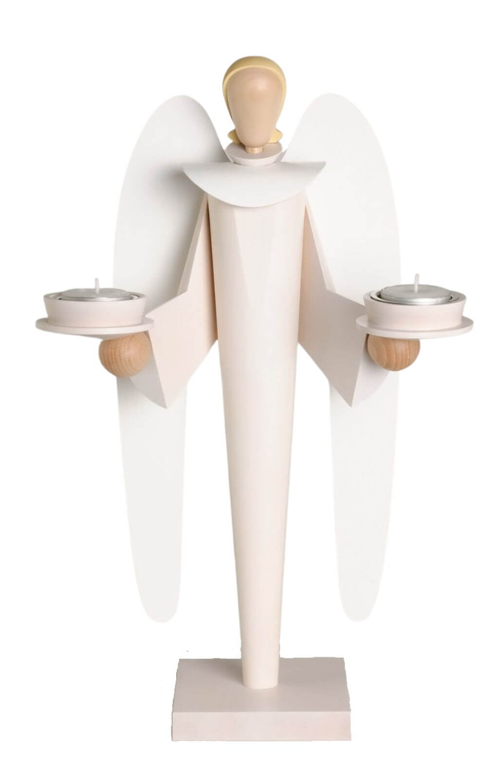 Christmas angel for tea lights, 39 cm, white by KWO_1