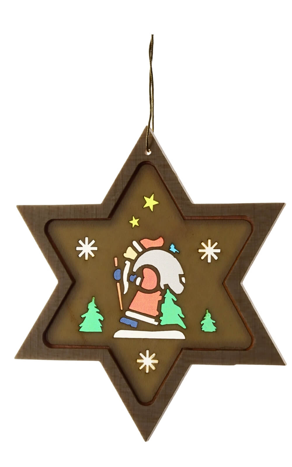 Christmas tree decoration star with diaphanous image of Santa Claus by Richard Glässer_2