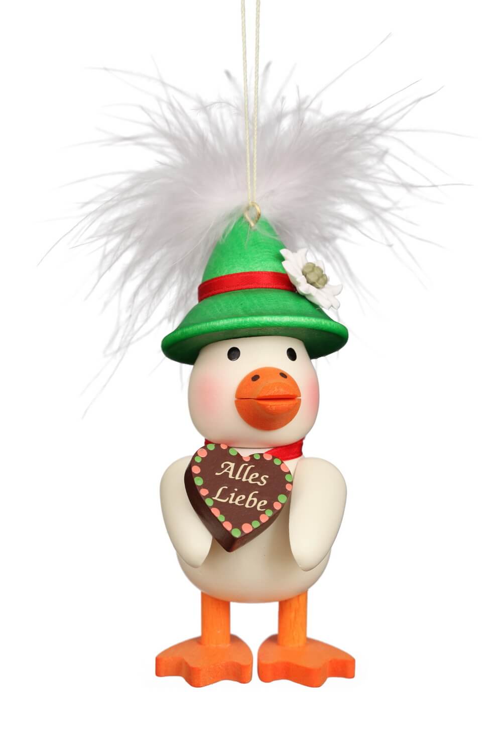 Feather duckling to hang on Christmastree Bayer, 10 cm by Christian Ulbricht