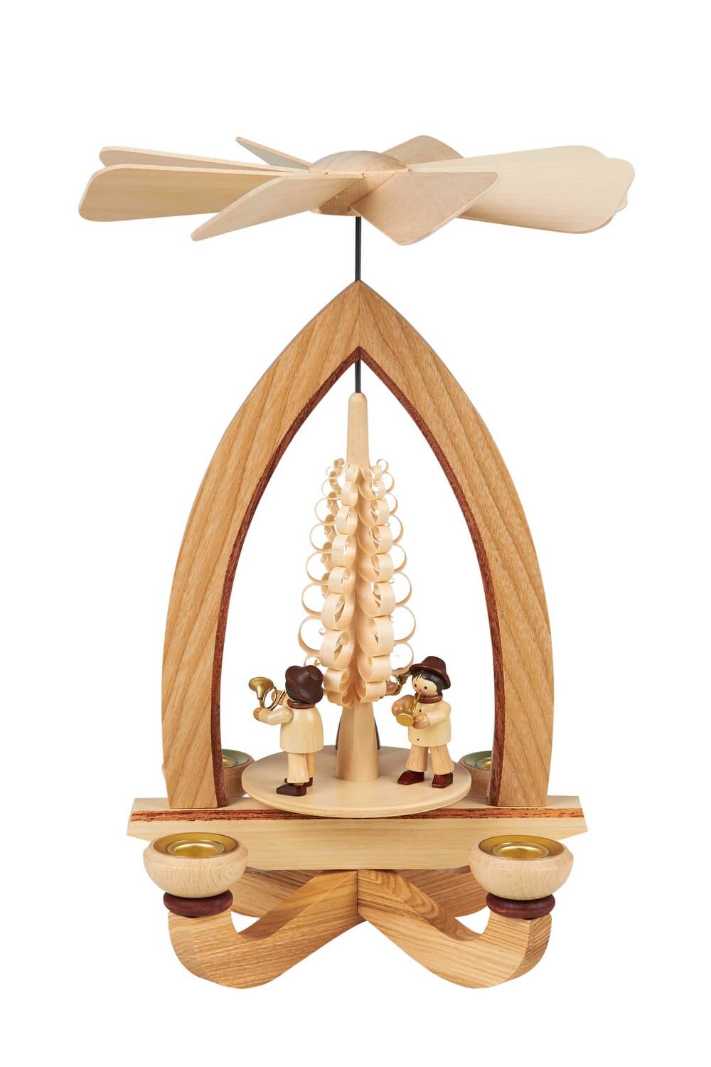 Christmas pyramid trio with brass instruments, 28 cm by Heinz Lorenz_1
