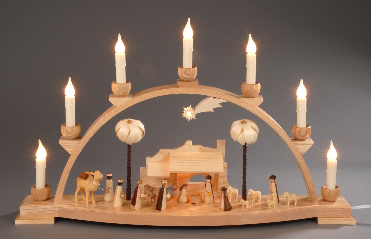 Candle arch with Holy Family, 60 cm, electrically illuminated by Albin Preißler_pic2