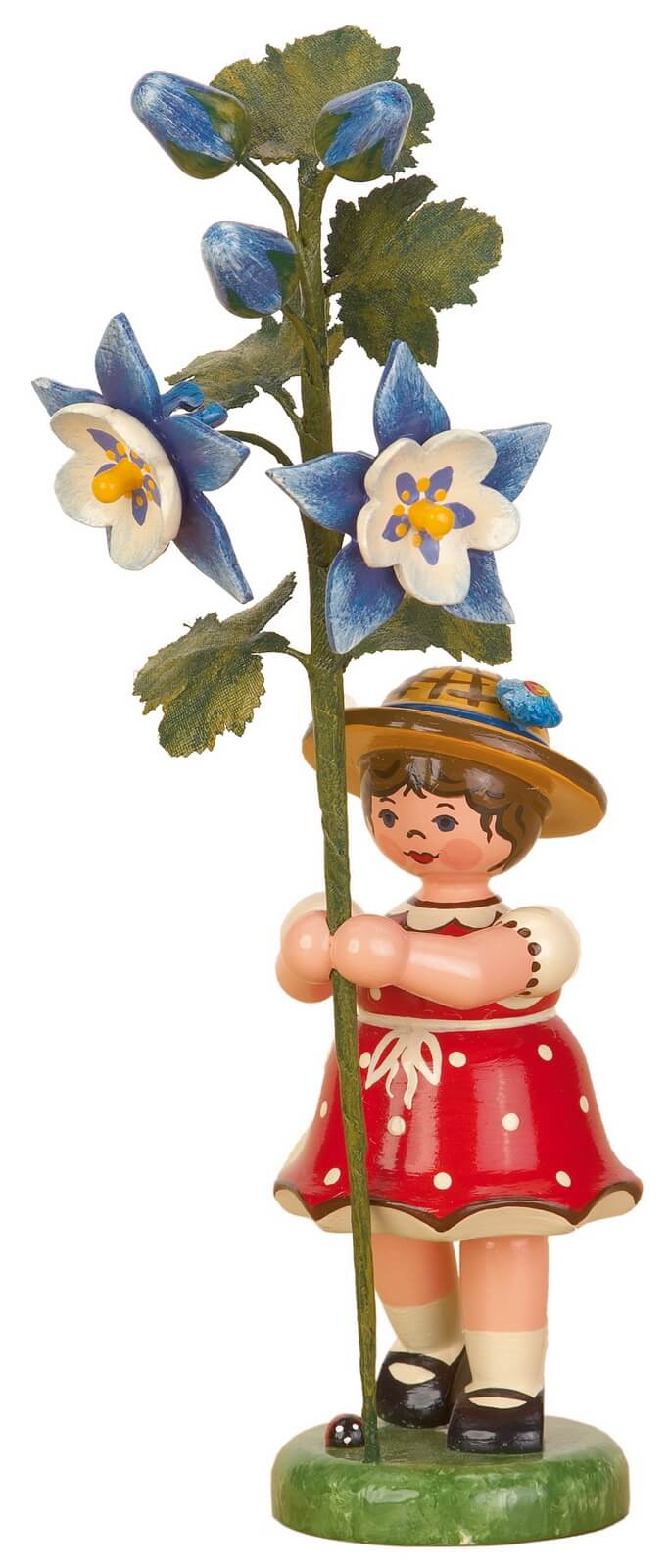 Flower child girl with columbine by Hubrig Volkskunst