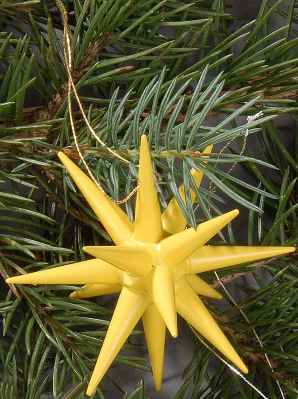 Wooden Christmas tree decorations, Poinsettias yellow, 6-piece by Albin Preißler_pic2