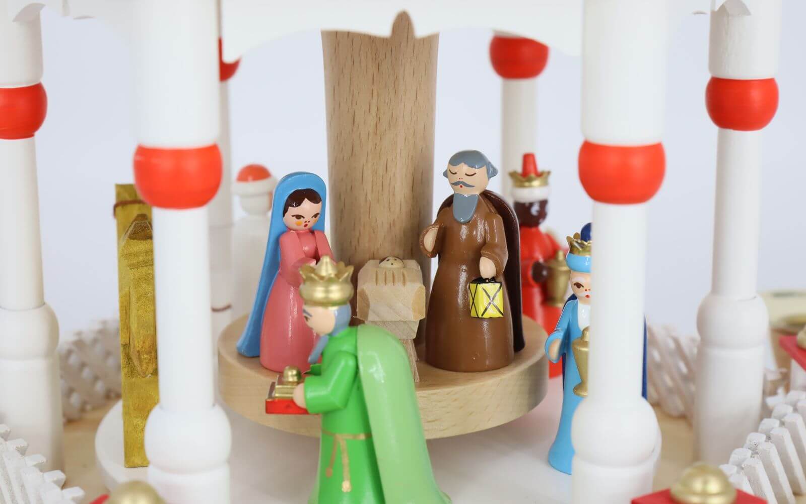 Christmas pyramid with Nativity, colored, 40 cm by Richard Glässer_2