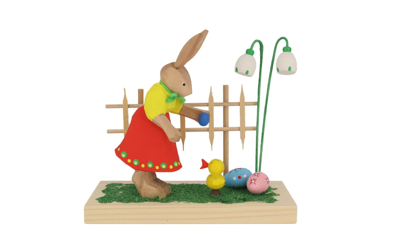 Easter bunny - rabbit at the garden fence, carved, 11 cm by Bettina Franke_3