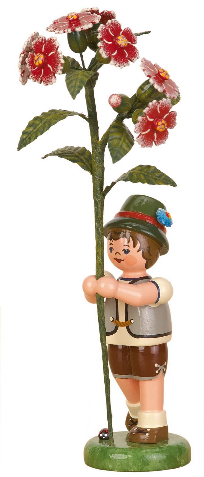 Flower child boy with bush carnation by Hubrig Volkskunst