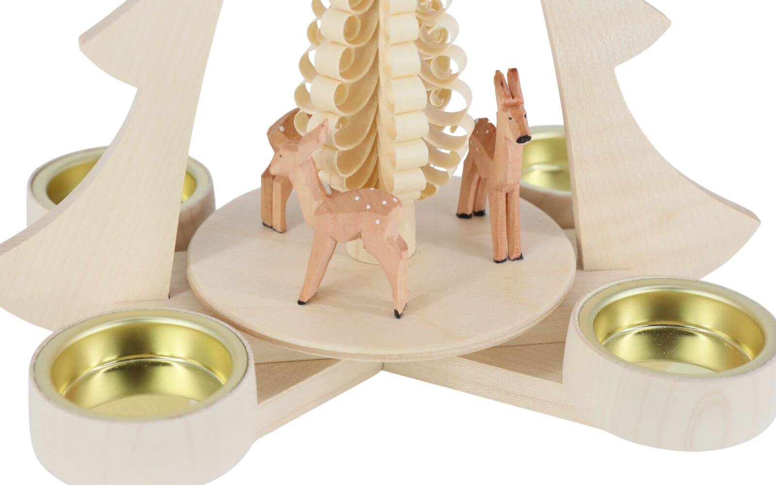 Christmas pyramid for tealights with deer, natural, 28 cm by Ralf Zenker_2