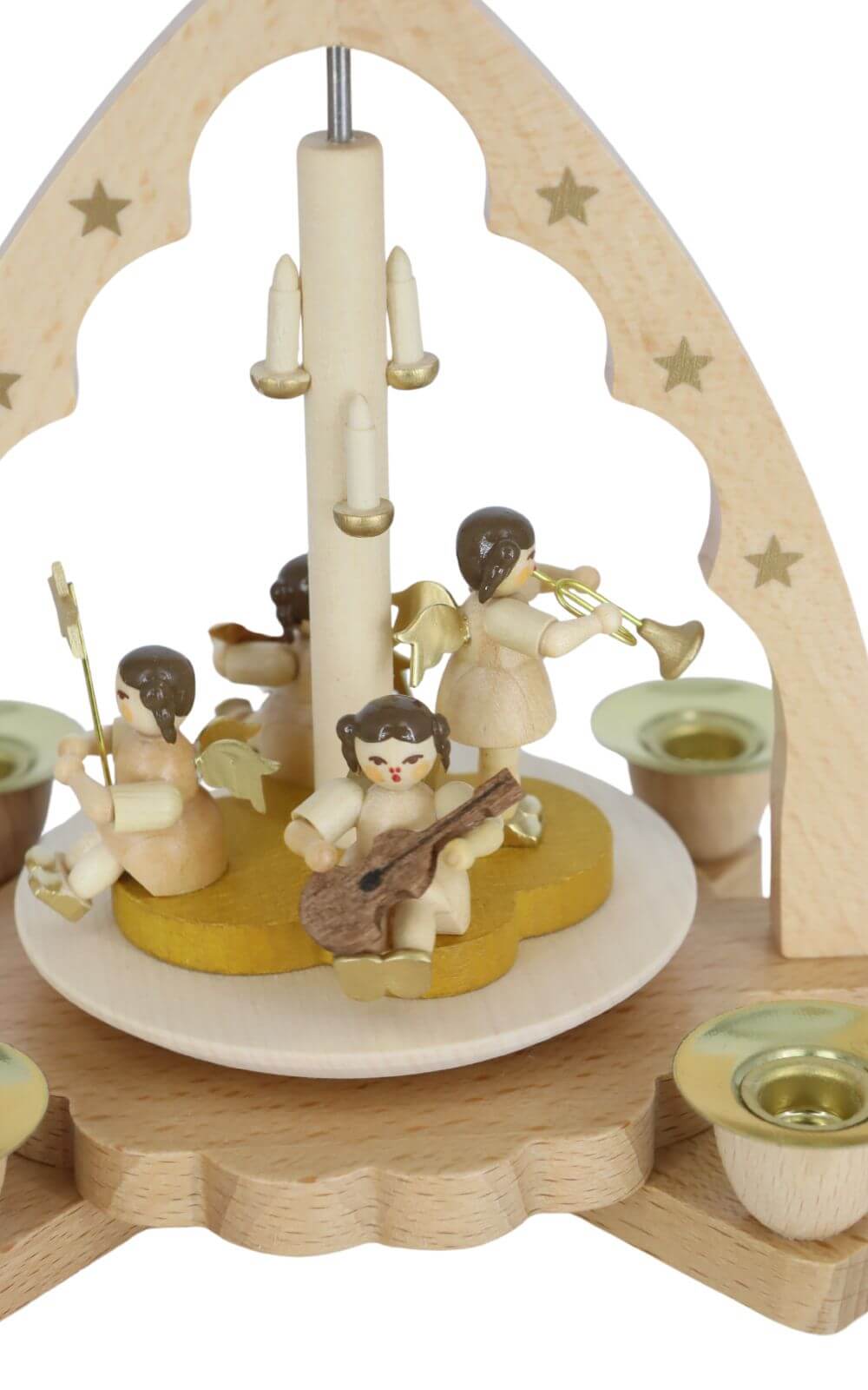 Christmas pyramid with angel concert, 19 cm, natural by Richard Glässer_2