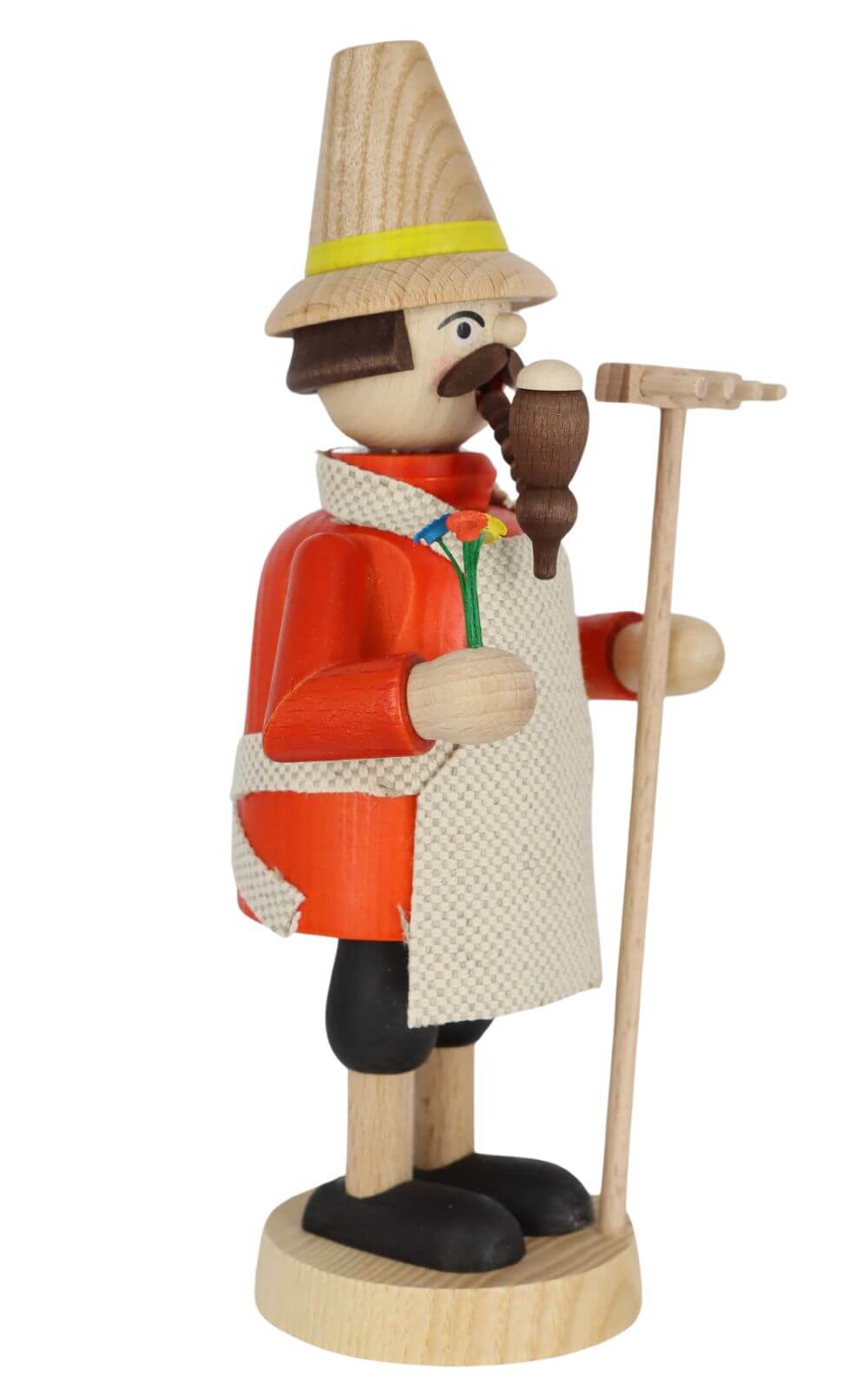 Smoking man gardener, 16 cm, colored by Richard Glässer_2