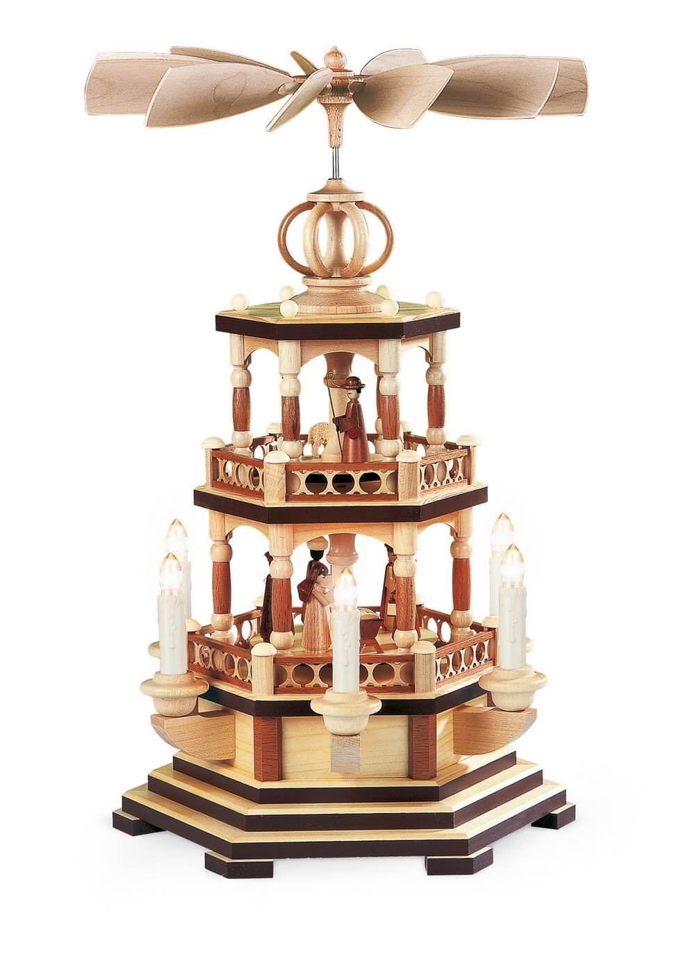 Christmas pyramid Holy Story, 2- tiered, 230 V, electrically, 48 cm by Müller Kleinkunst