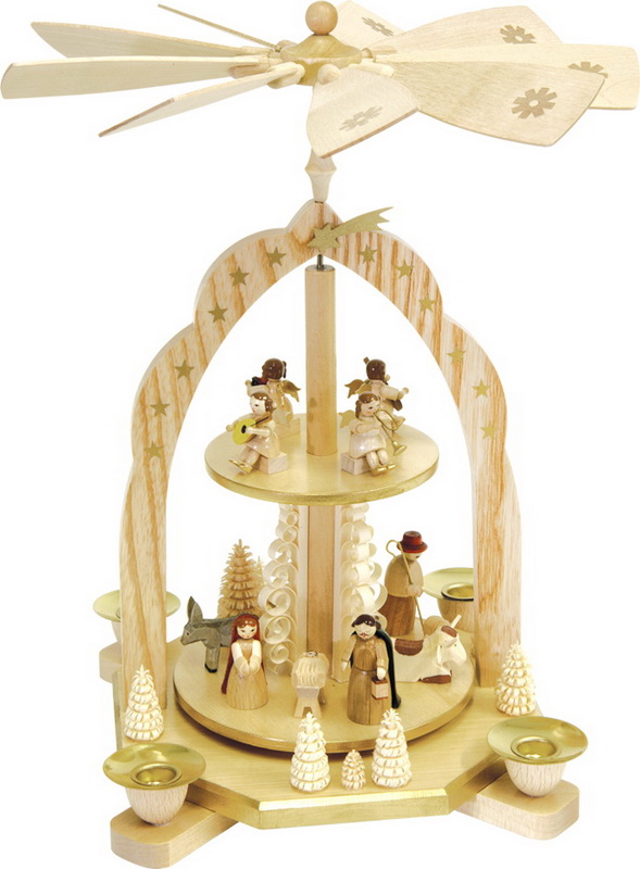 Christmas pyramid Nativity with angels, 2-storey by Richard Glässer_1