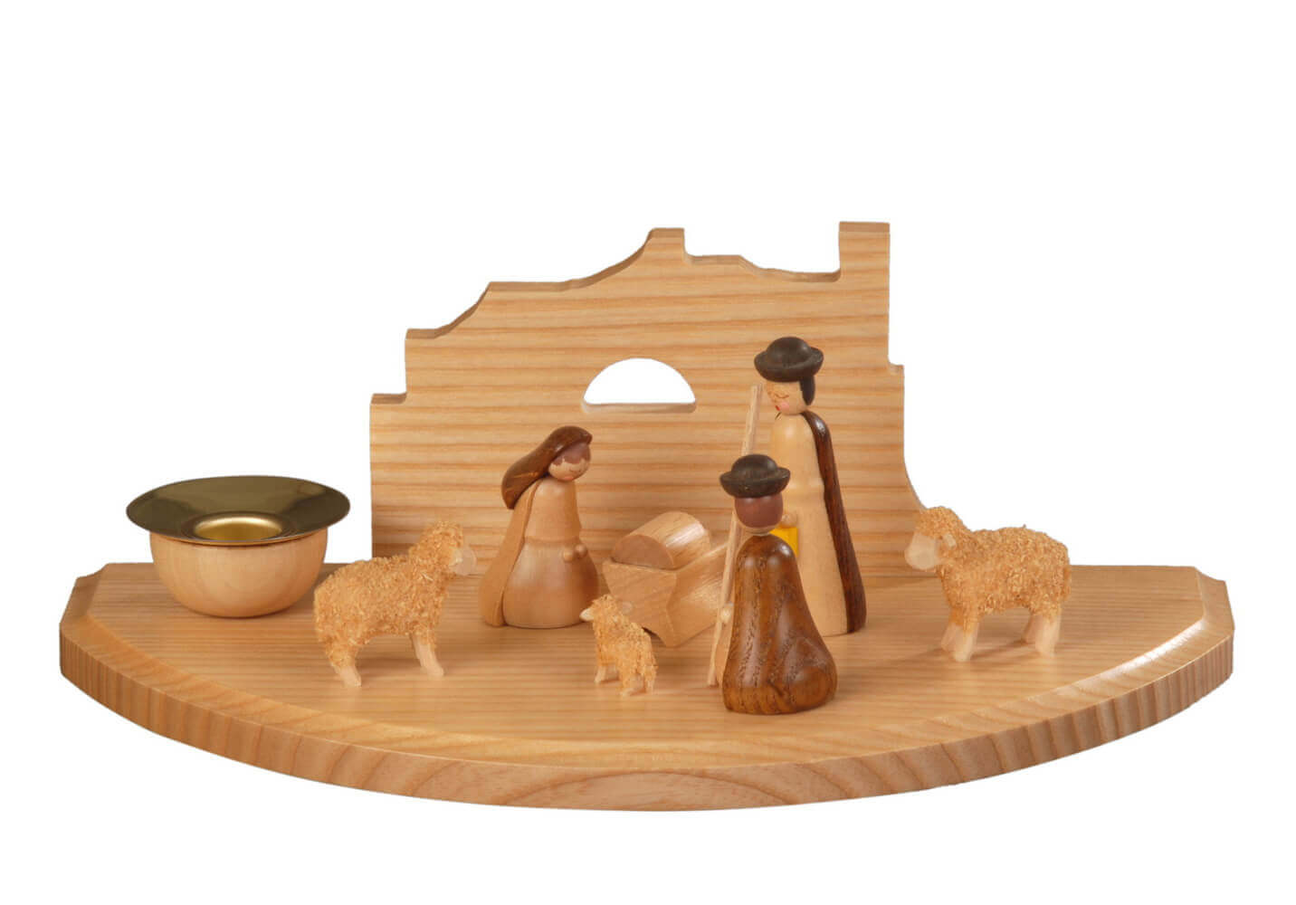 Candlestick nativity scene, 20 cm by Albin Preißler