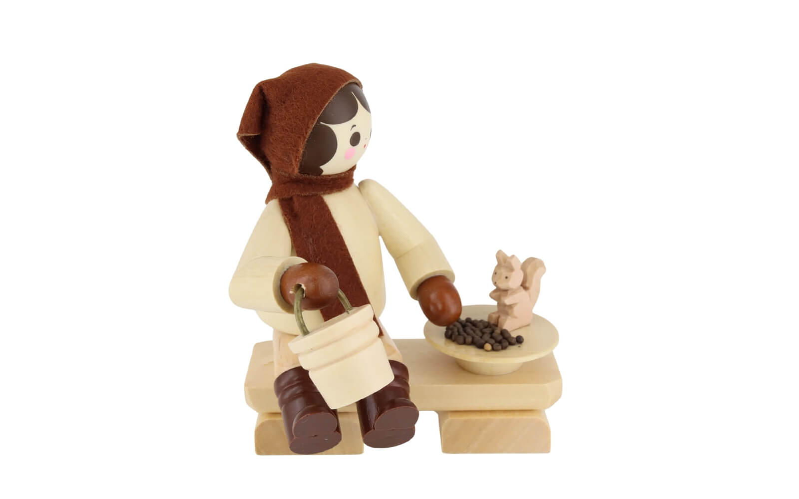 Girl on a Bench with Squirrel – 3.9 in (10 cm) by Romy Thiel_1