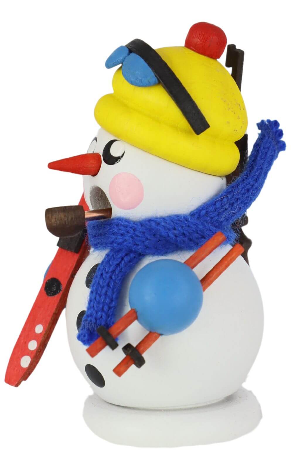 Smoking man snowman biathlete, 8 cm, colored by Gerd Hofmann_3