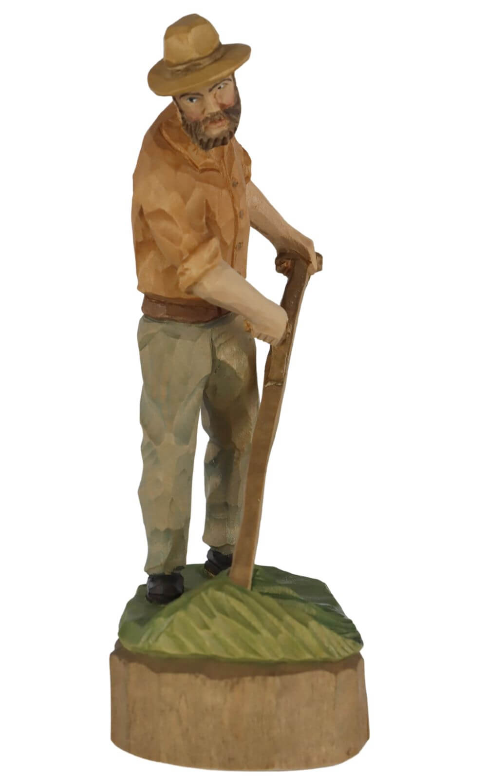 Farmer with scythe, coloured, 25 cm, carved by Schnitzkunst aus dem Erzgebirge_2