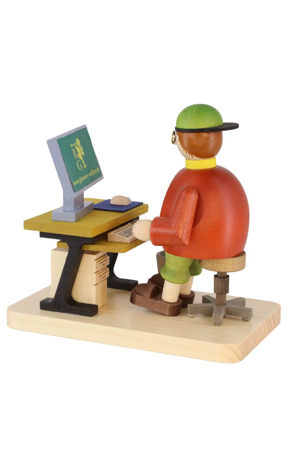 Smoking man computer freak, sitting, 14 cm by Richard Glässer_pic2