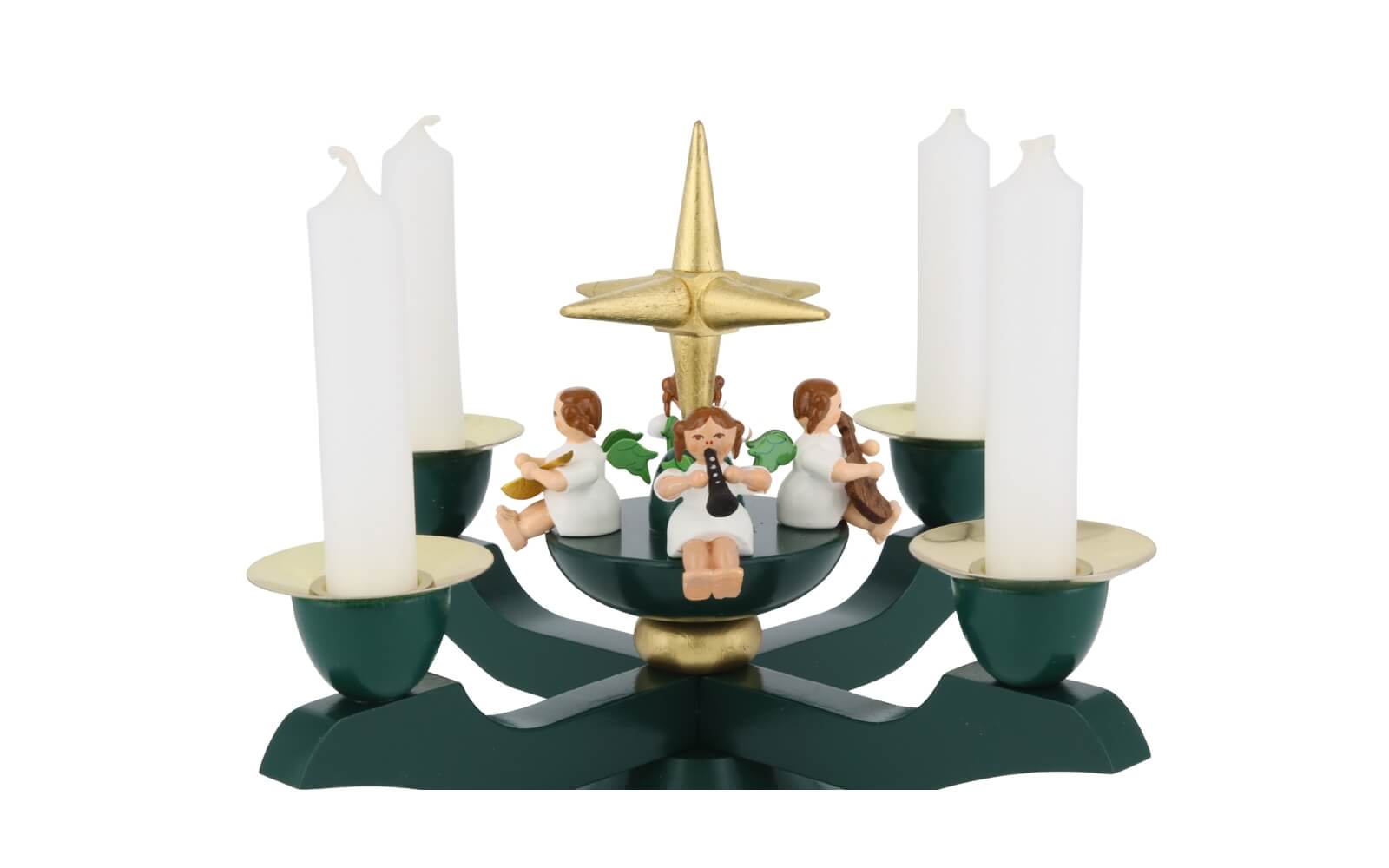Advent candle holder with Christmas angel, green by Richard Glässer_2
