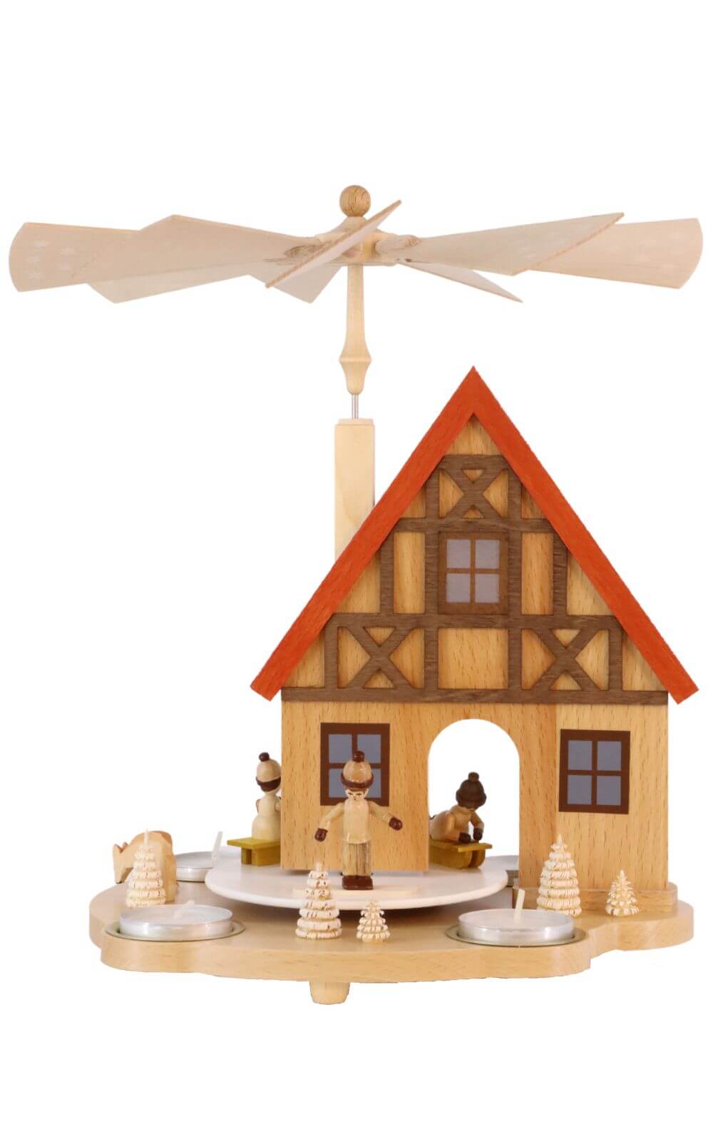 Christmas pyramid house with winter children, 29 cm by Richard Glässer_2