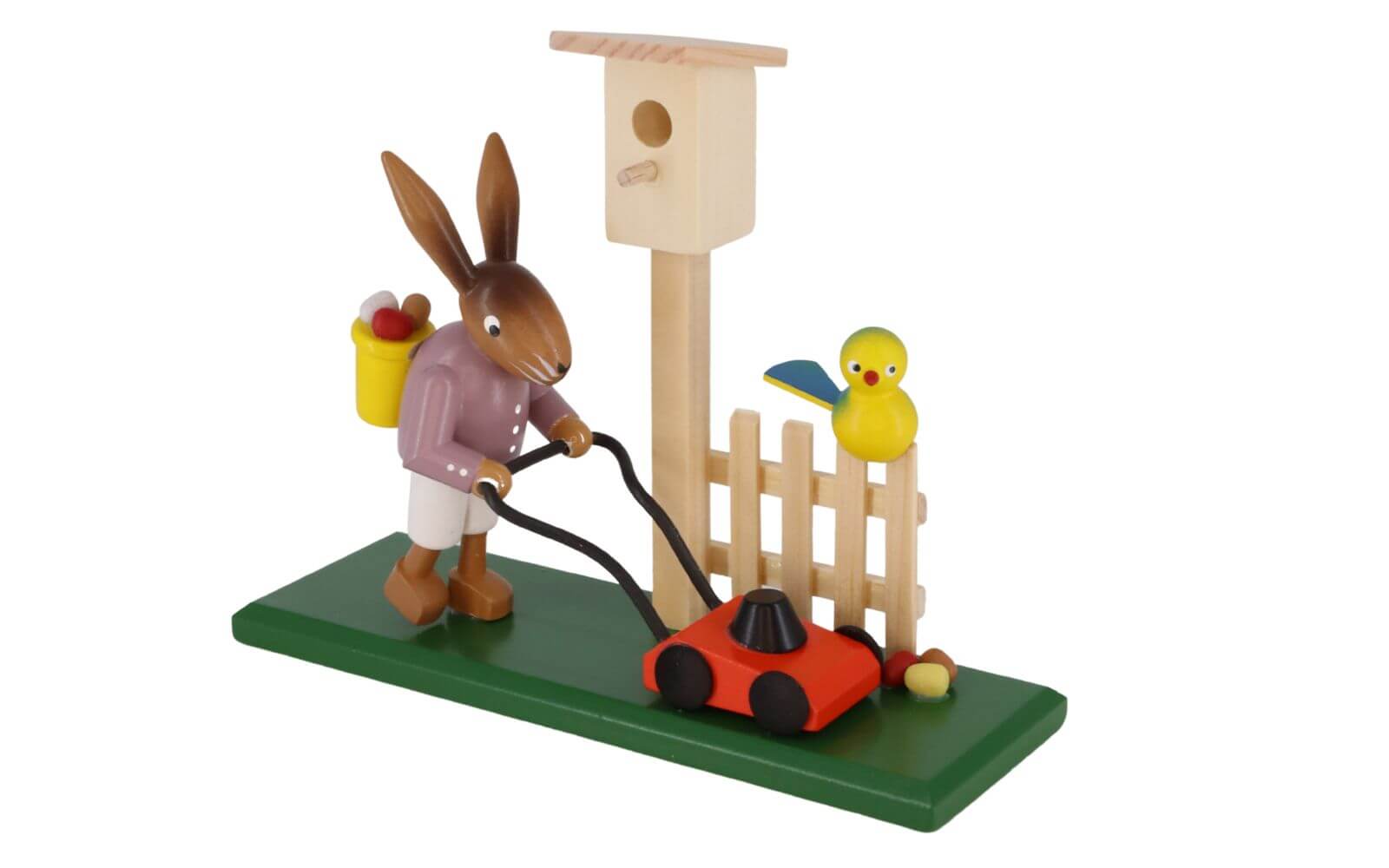 Easter bunny with lawnmower, 12 cm, colored by SEIFFEN.COM_3