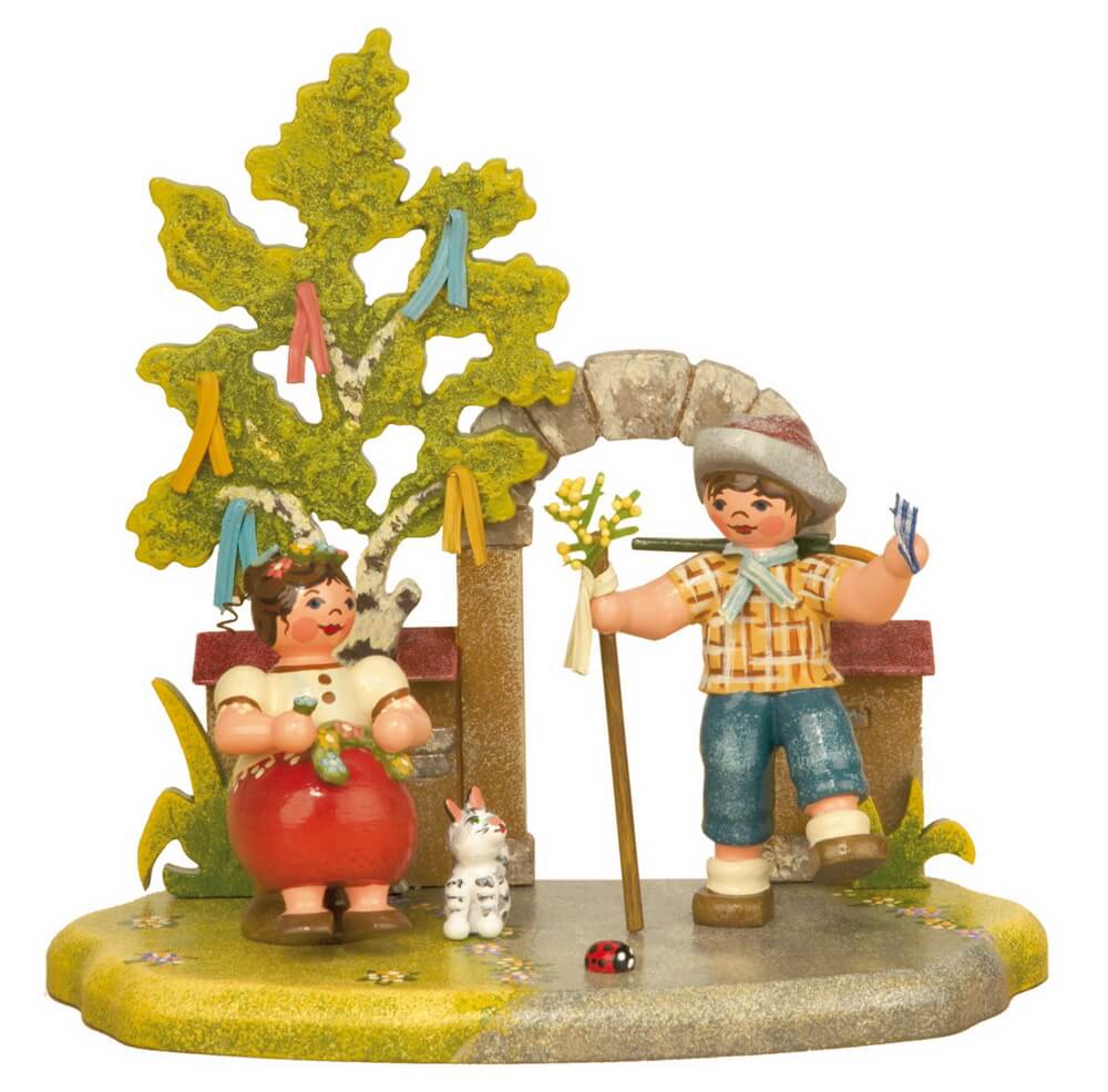 Figure seasons - spring, 13 cm, colored by Hubrig Volkskunst