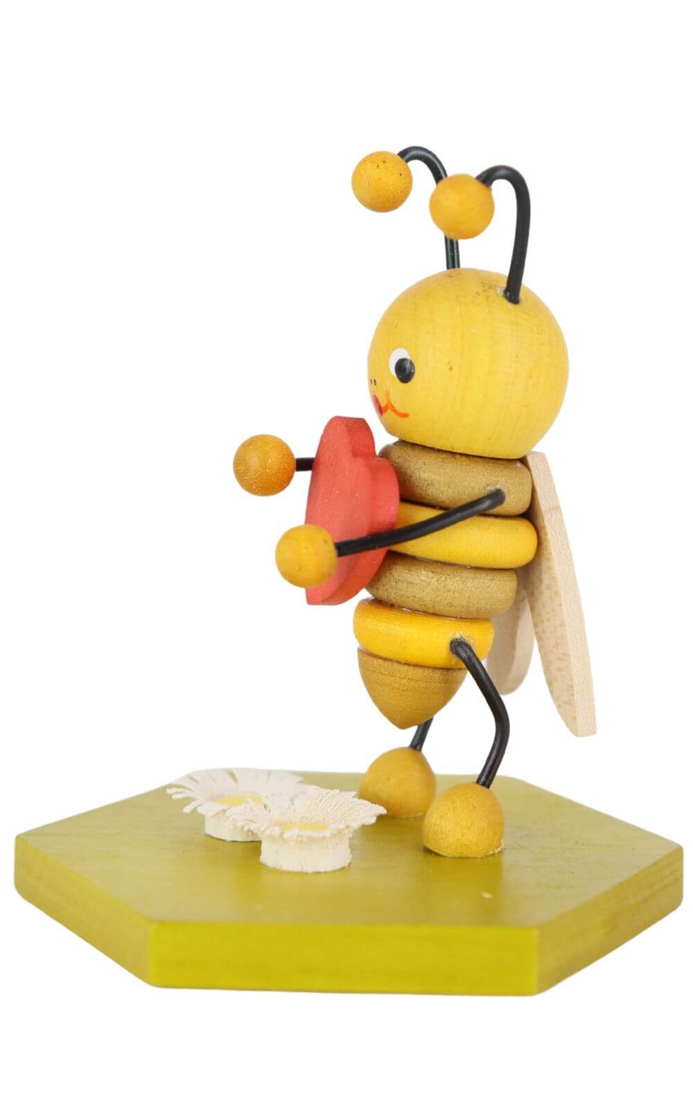 Miniature bee with heart, 8 cm, colored by Ralf Zenker_3