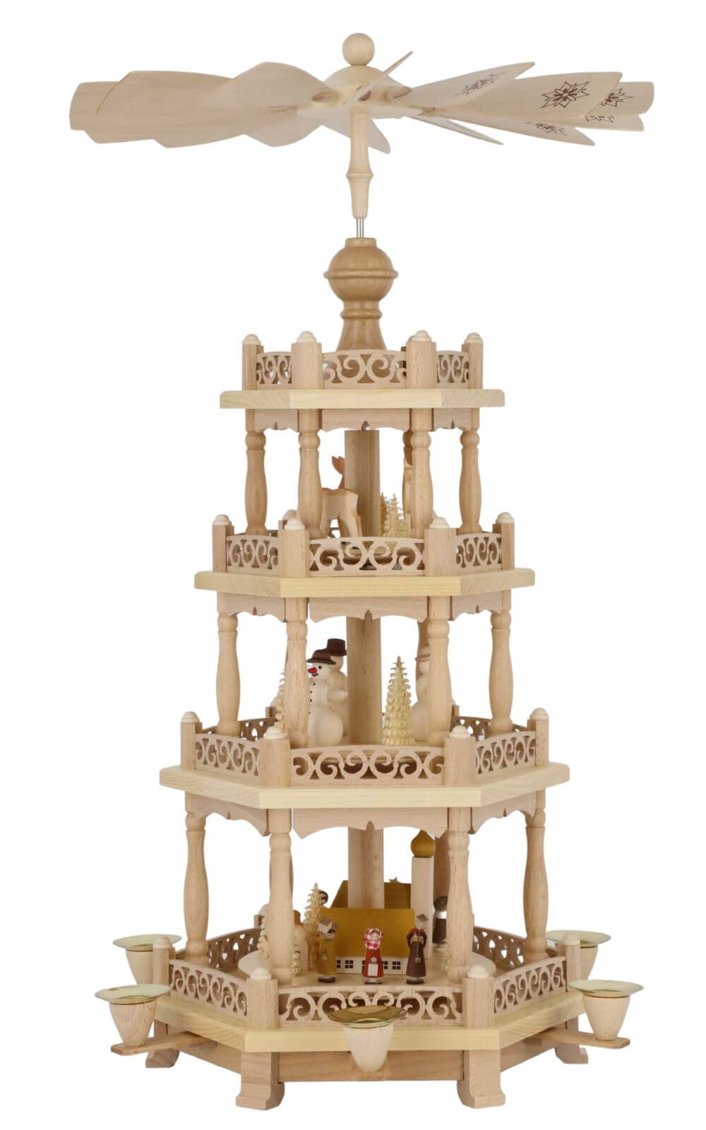 Christmas pyramid with winter motif, 3 - tiered, 54 cm by Richard Glässer_2