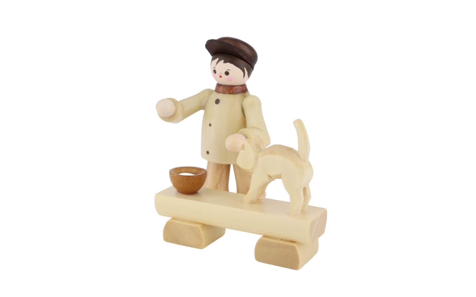 Boy Feeding Cat, natural, 6 cm / 2.36 in by Romy Thiel_2