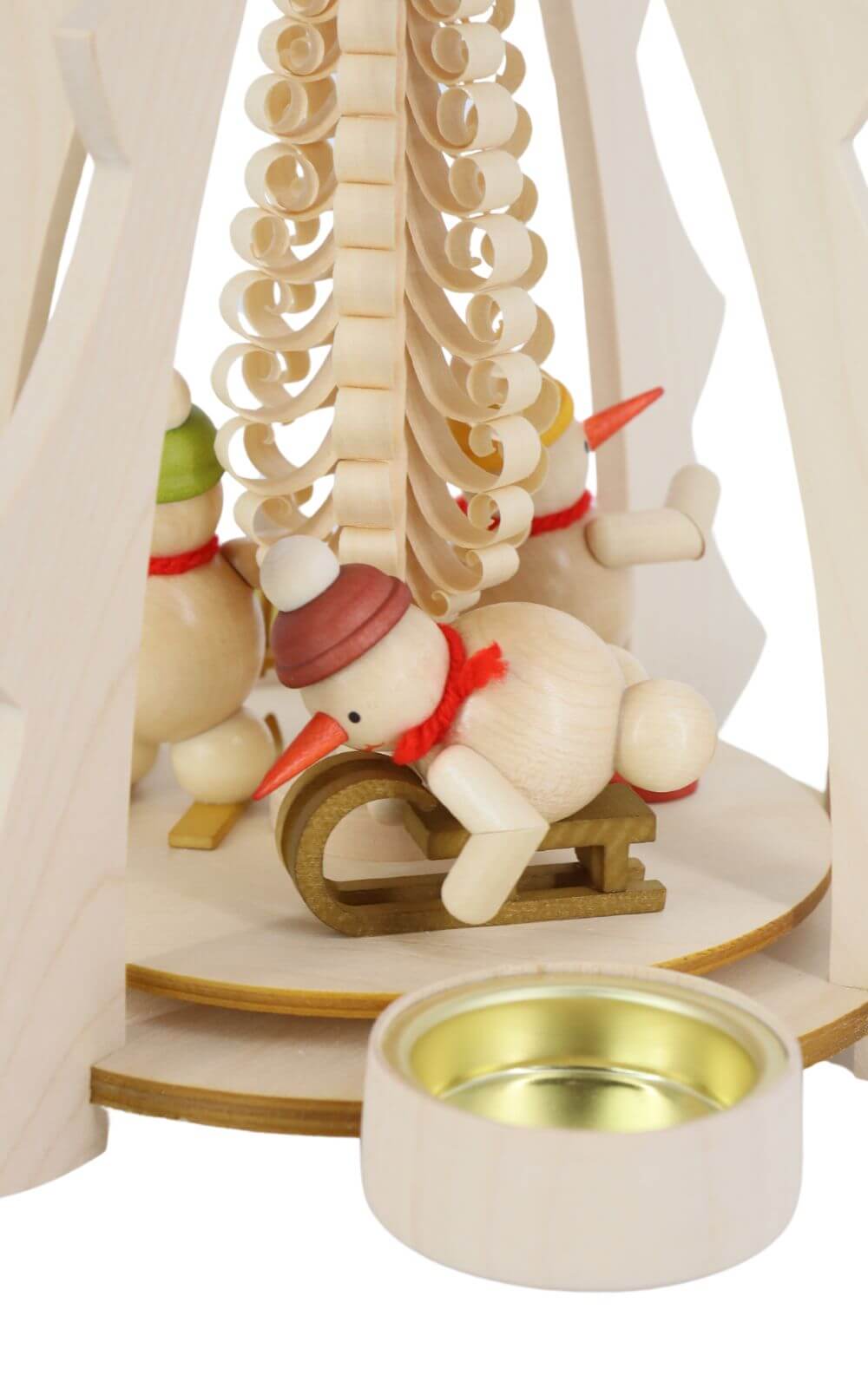 Christmas pyramid for tea lights with snowmen, 33 cm by Ralf Zenker_4
