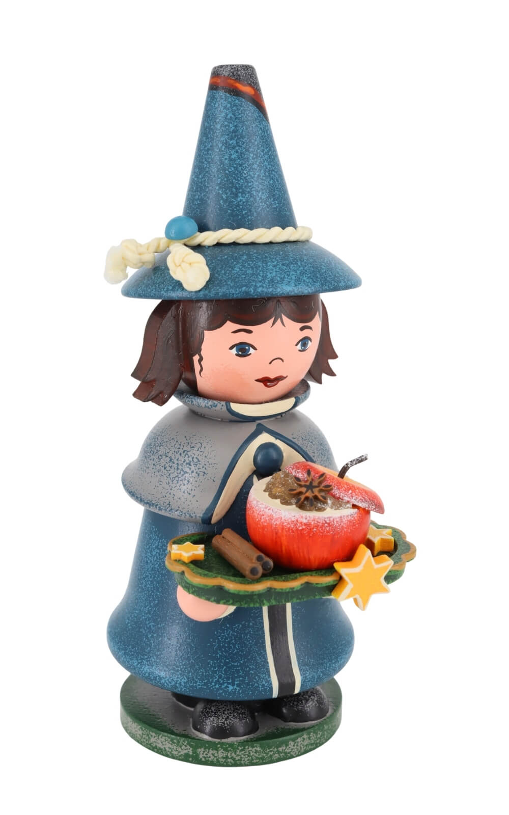 Smoking gnome with baked apple, 14 cm (5.51 inch) by Hubrig Volkskunst_3