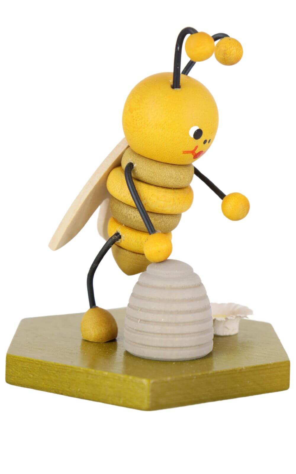 Miniature bee with beehive, 8 cm, colored by Ralf Zenker_2