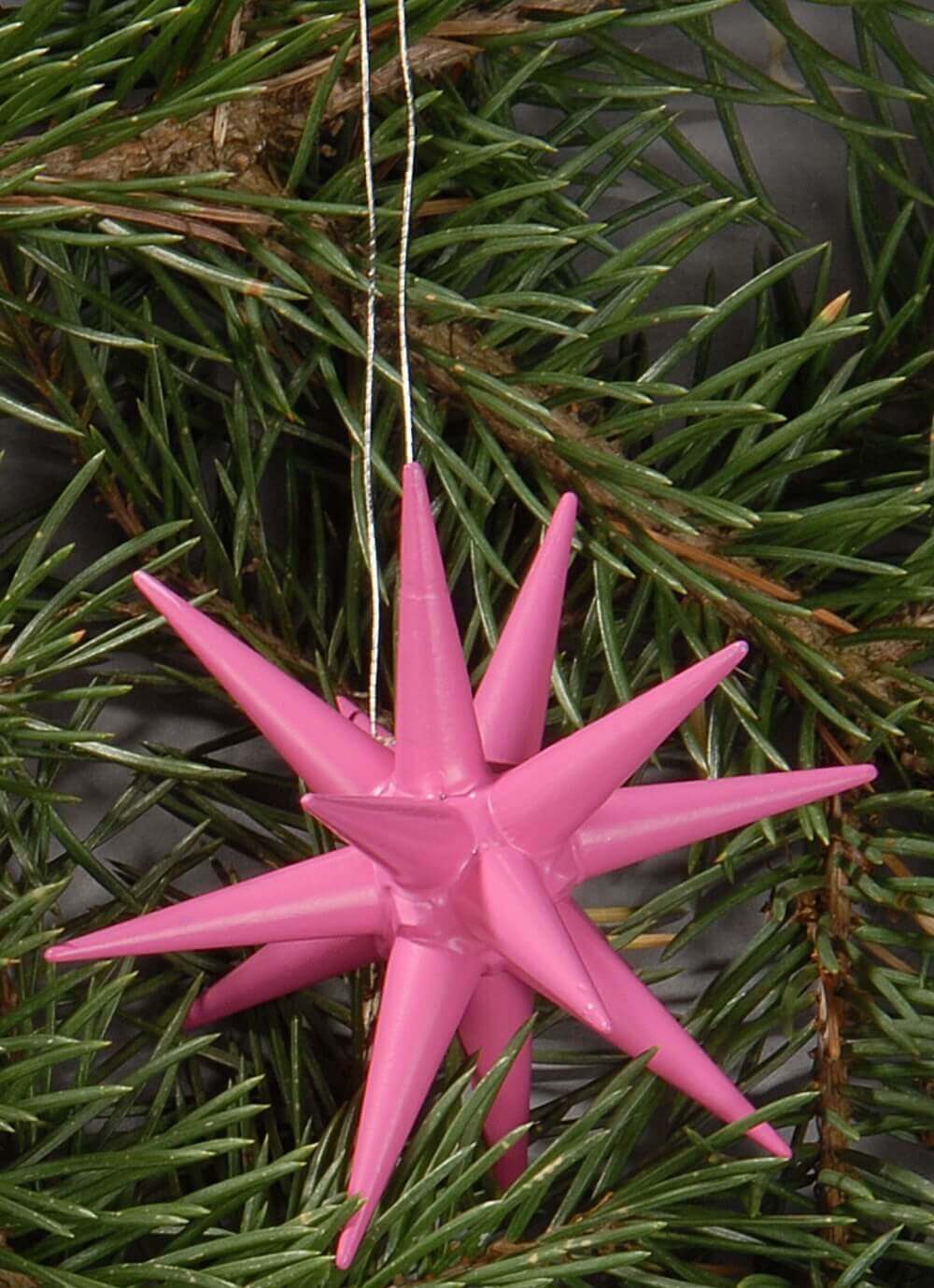 Wooden Christmas tree decorations, Poinsettias pink, 4-piece by Albin Preißler_pic2