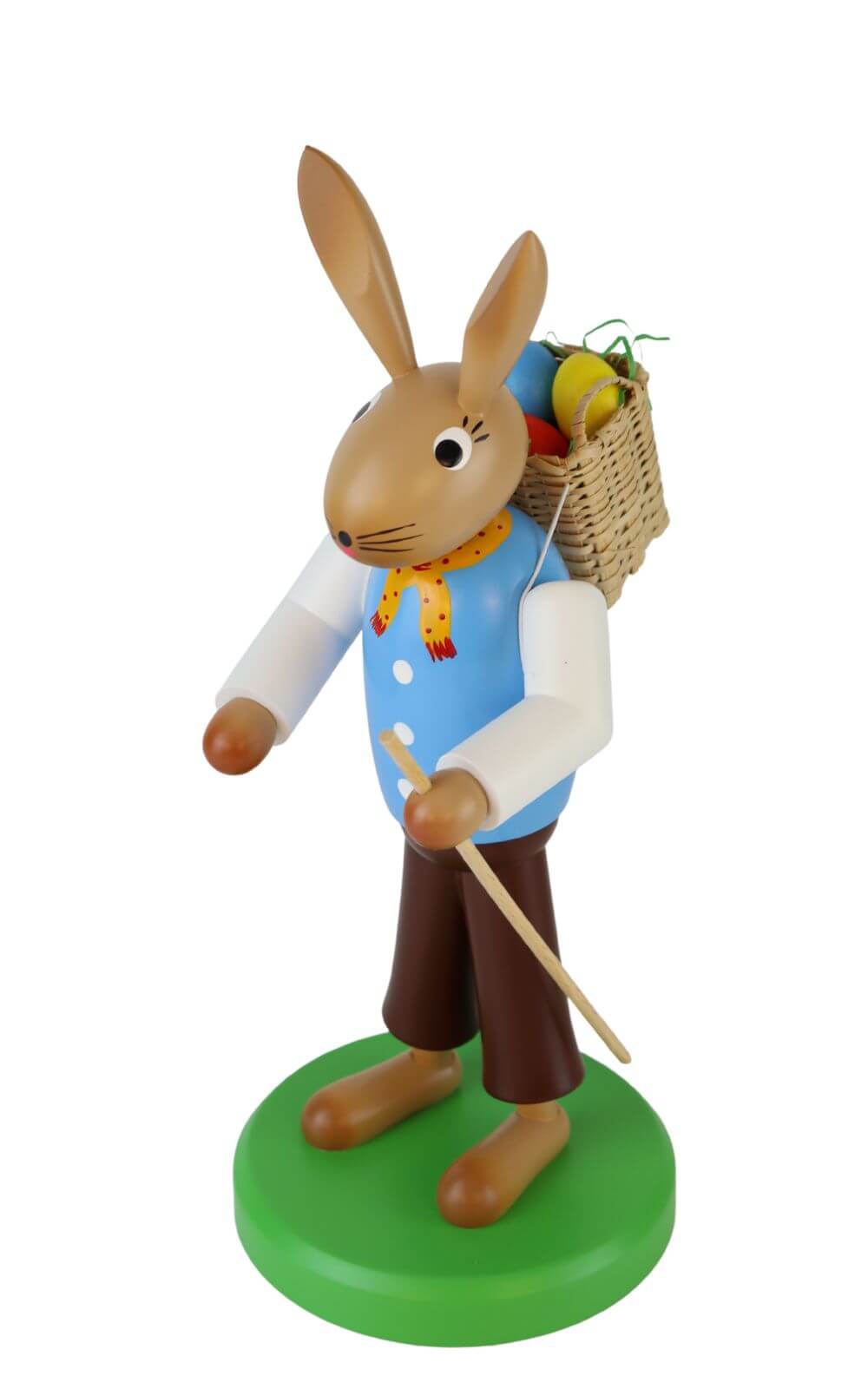 Easter bunny with basket and walking stick, 28 cm by SEIFFEN.COM_1