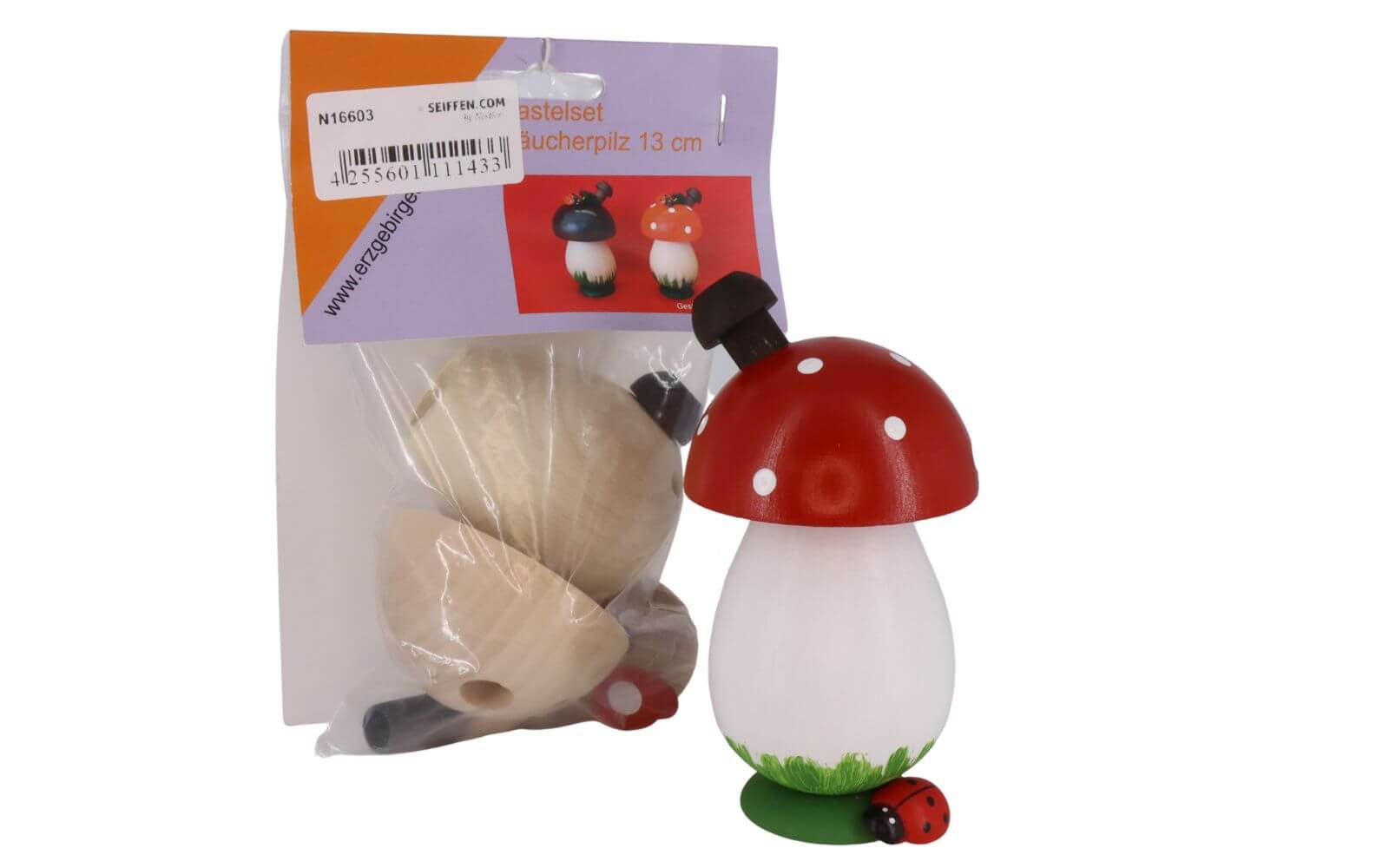 Bastelset Räuchermännchen Pilz rot, 13 cm von SEIFFEN.COM_3