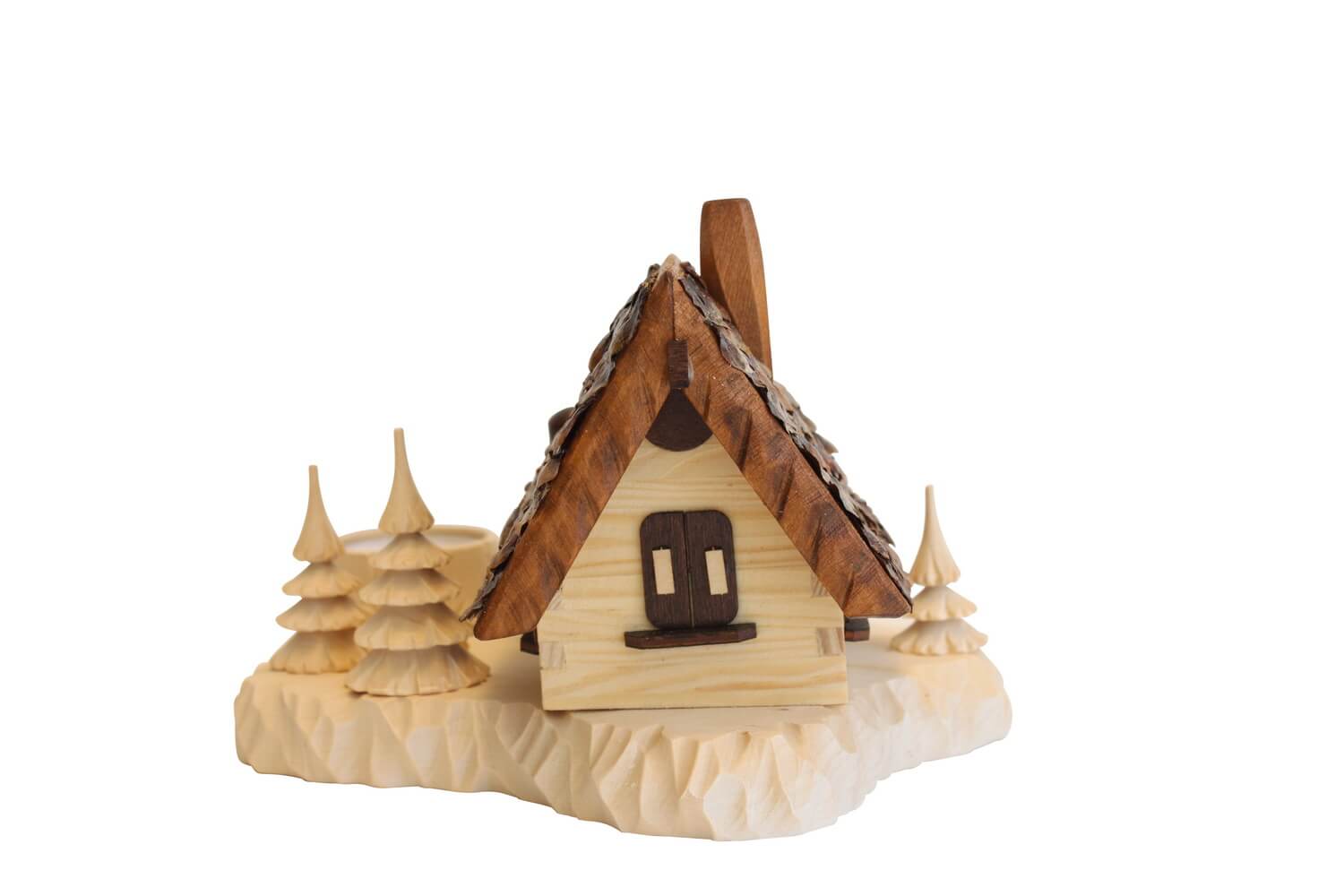 Smokehouse gamekeeper hut with wood chopper and tea light by A. Lahl_3